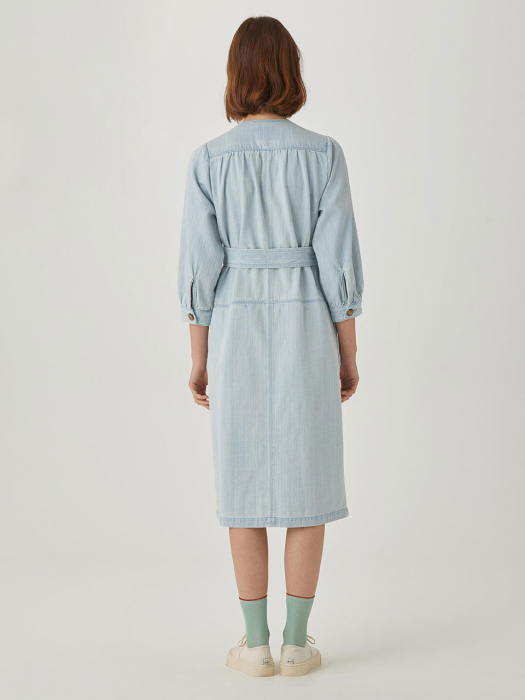 Puff-sleeve Tiered Dress [LIGHT BLUE] JYDR1B902B1
