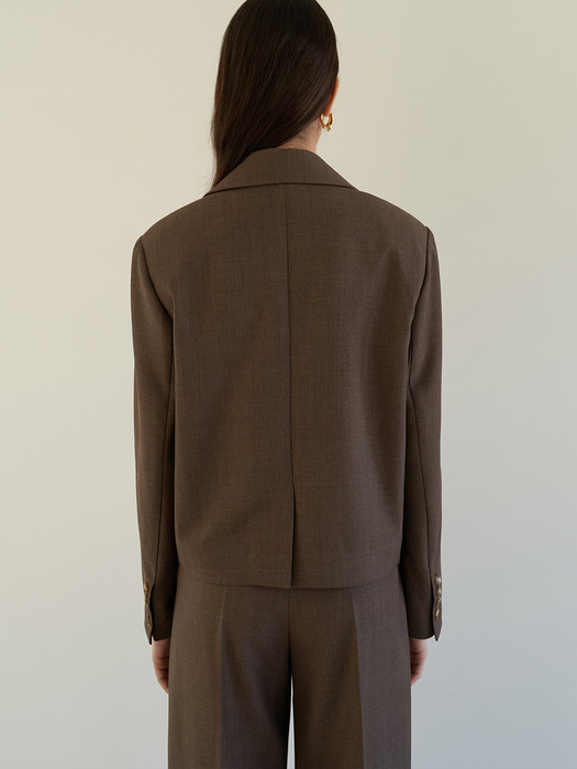 TOS SINGLE 3BUTTON WOOL BLAZER BROWN MELANGE