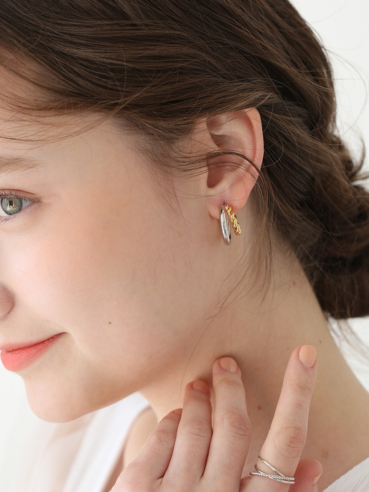 mixed layered earring