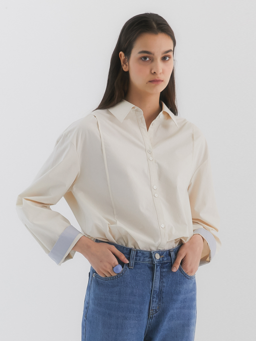 Colin Overfit Cotton Shirt_Ivory
