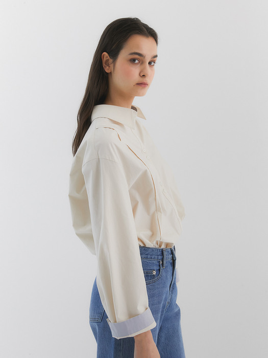 Colin Overfit Cotton Shirt_Ivory