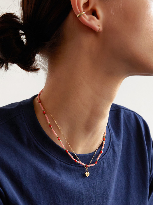 Peach Coral gemstone Necklace