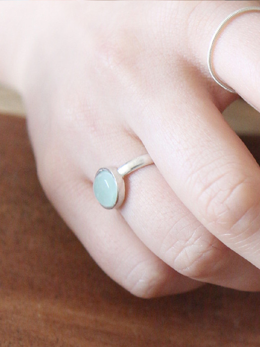 [Silver925] TNH040 Soft round emerald pendant ring