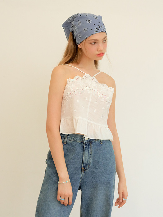 halter neck eyelet top