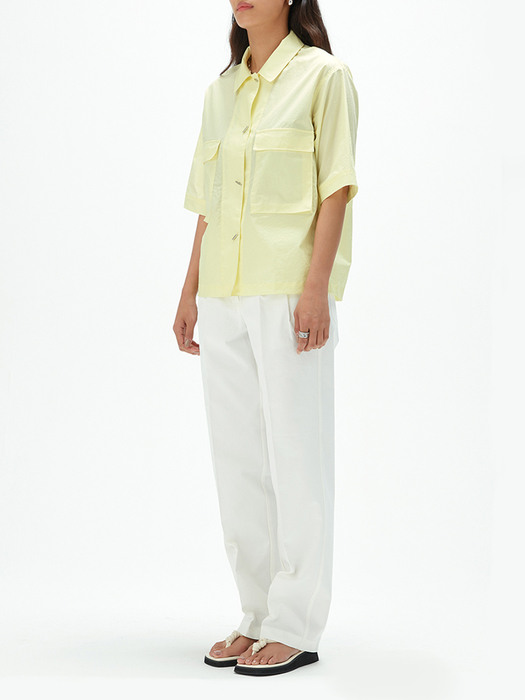 OVERSIZED SHORT-SLEEVE JACKET LEMON