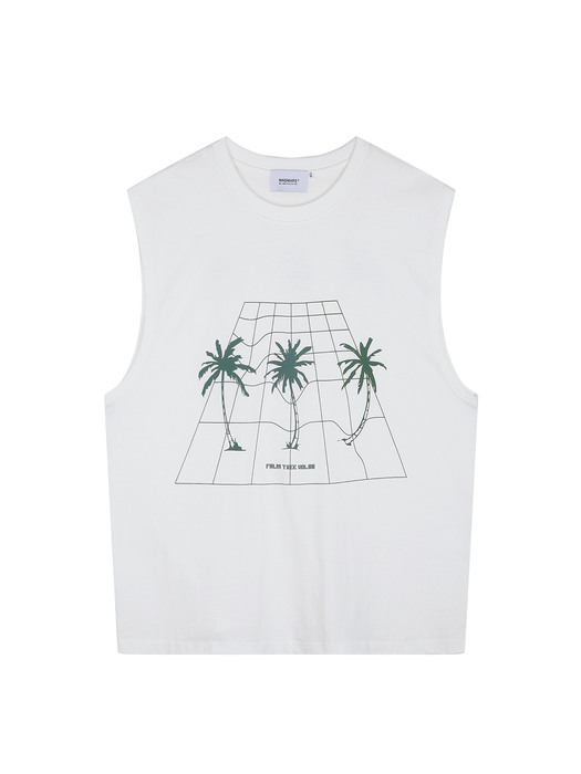 palm tree sleeveless white