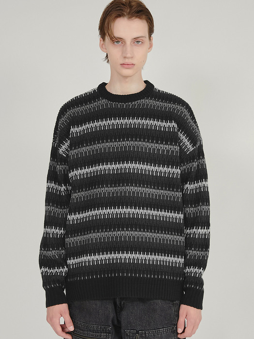 6Mix knit Sweater - Charcoal Mix (FL-159)
