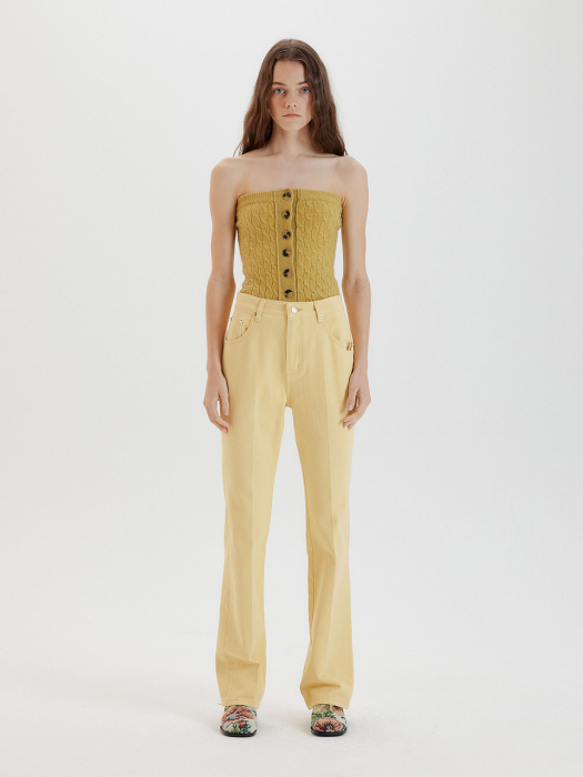 TISSY Bootcut Denim Pants - Yellow