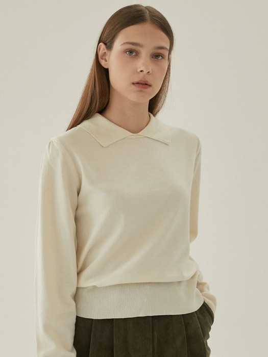Puff Sleeve Collar Knit 2 Color