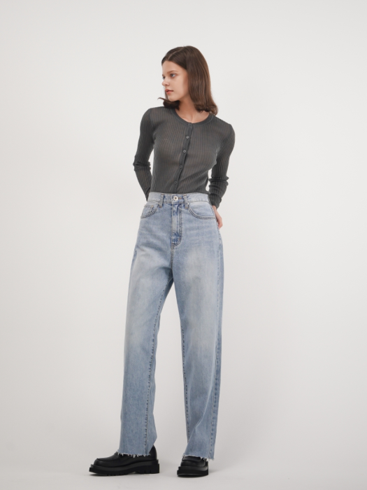 Wide Fit Light Washing Denim