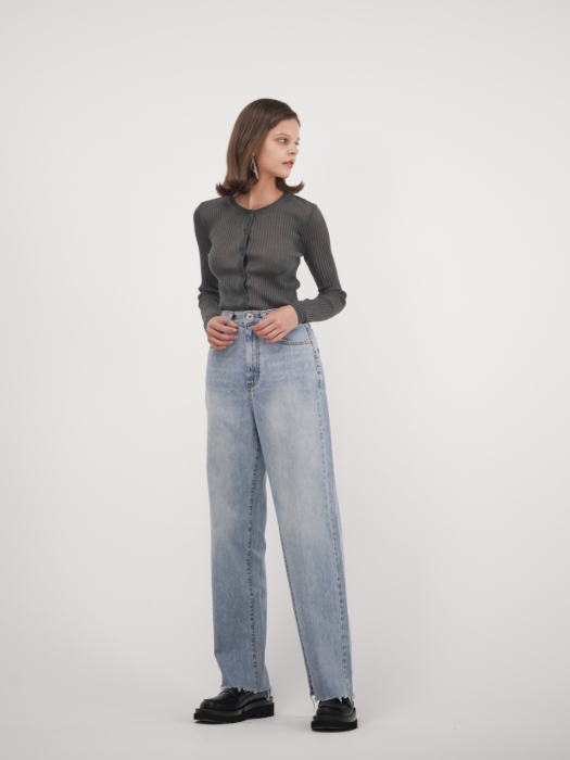 Wide Fit Light Washing Denim