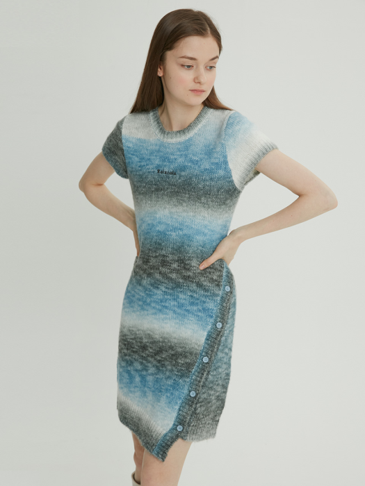 (OP-21515) GRADATION KNIT ONE-PIECE BLUE