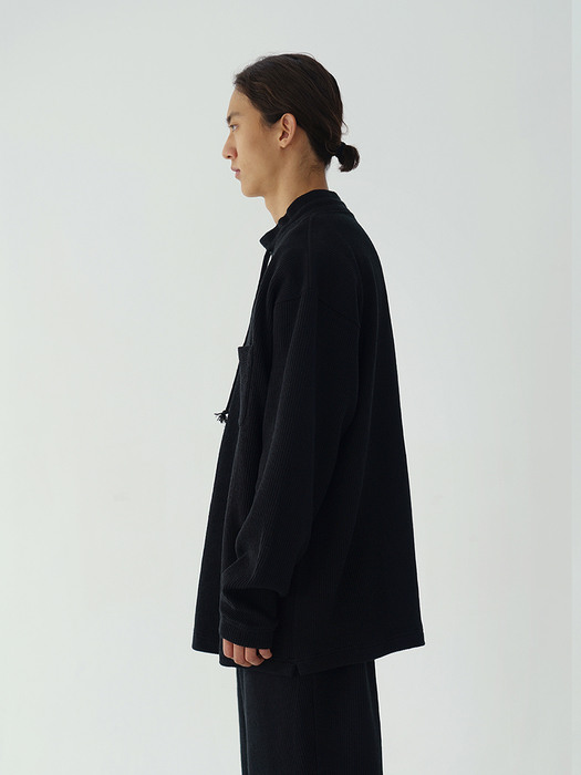 Rib Mockneck Pullover / Black