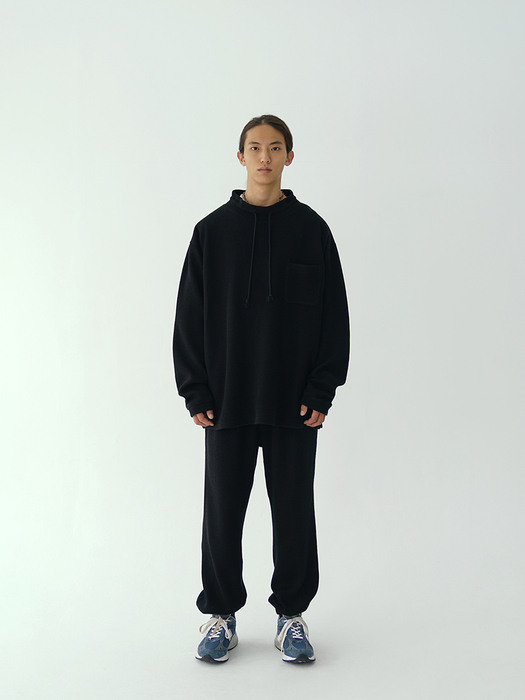 Rib Mockneck Pullover / Black