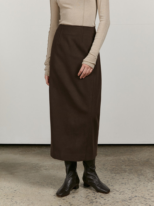 TOW COCOON WOOL SKIRT_2 COLOR