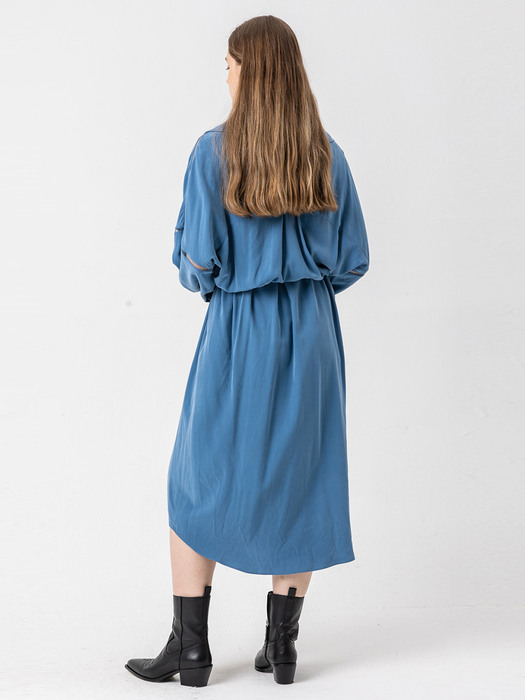 Pin tuck point dress_BLUE