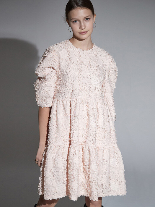 Floral Champagne Dress_L.Pink_1NAB118