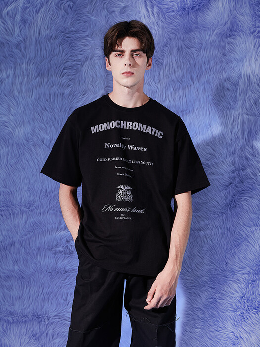 MONOCHROMATIC 오버사이즈 티셔츠 BLACK