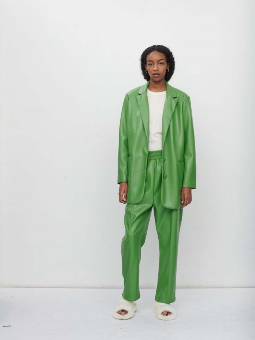 W_BETTY VEGAN LEATHER BLAZER_GREEN