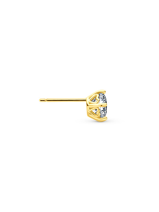 solitaire round heart earring(yellow gold)