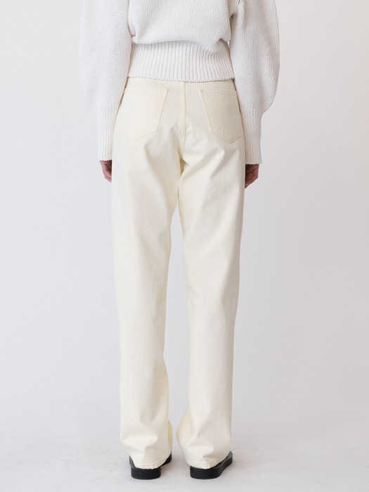 Loose fit cotton pants (light yellow)