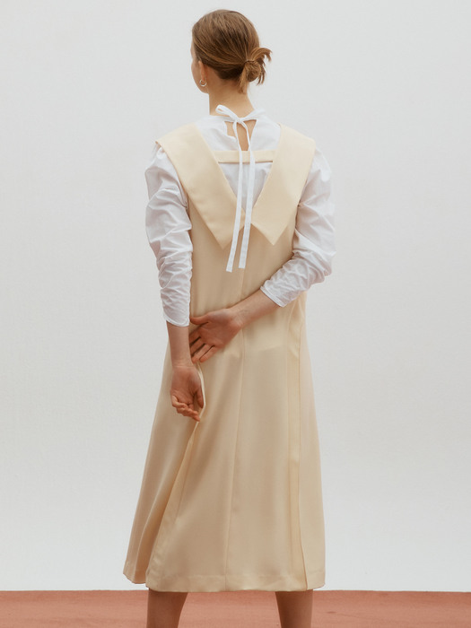 Collar point layered dress - Butter