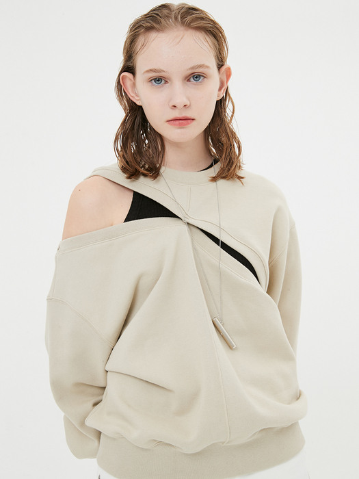 Cutting Detachable Sweatshirt / Cream