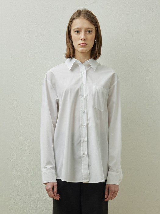 Classic solid shirt_WHITE
