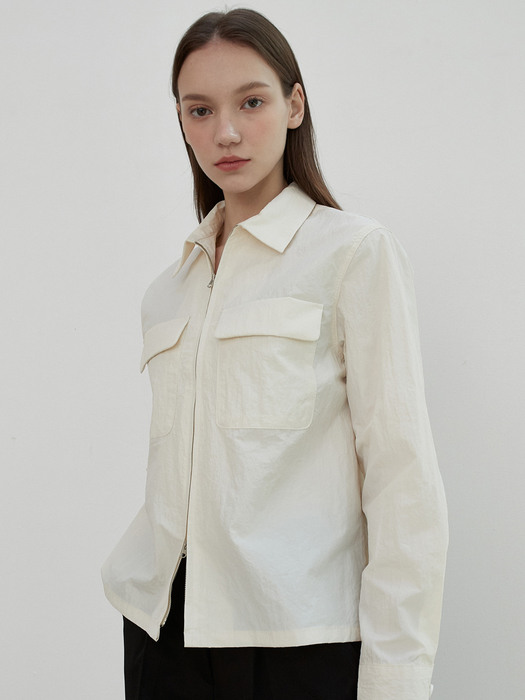 iuw1226 zipper shirts jacket (ivory)