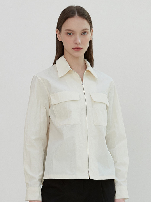 iuw1226 zipper shirts jacket (ivory)