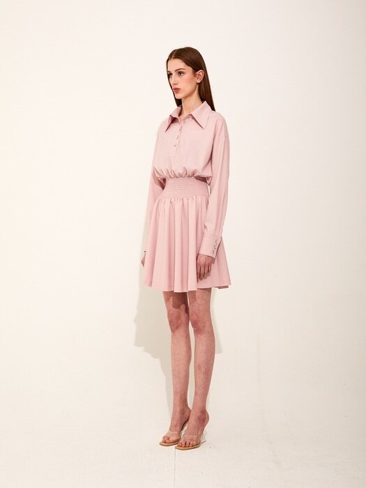 Crystal A-line Dress [Pink]