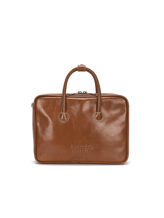 PIPING TOTE_brown crinkle