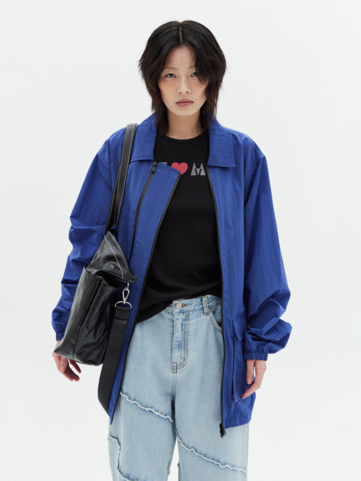 TWO WAY ANORAK JUMPER IN BLUE