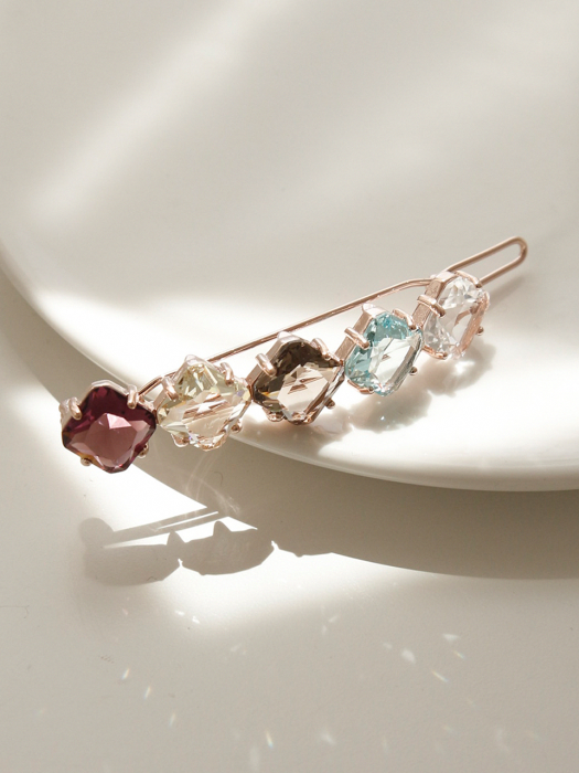Rosegold Colorful Cubic Straight Hairpin H0784
