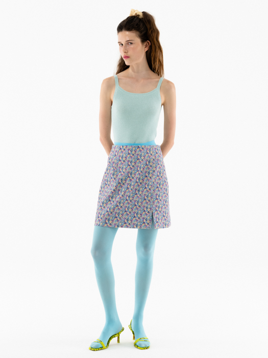 Flower Mini Skirt_Blue