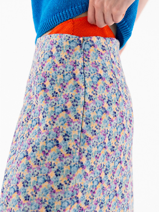 Flower Mini Skirt_Blue