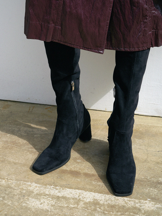 NORA Span knee-high boots suede - 3color 6.5cm 스웨이드 스판 니하이부츠