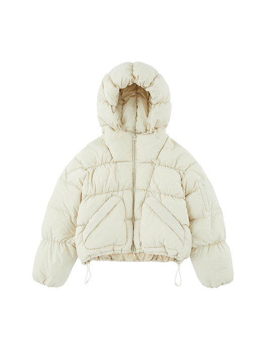 CALIE FLOWER HOODIE DOWN JACKET BEIGE