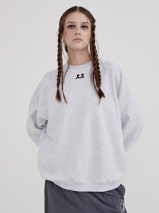  RR LOGO OVERSIZE SWEATSHIRT - LIGHTGREY