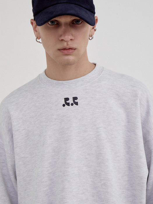  RR LOGO OVERSIZE SWEATSHIRT - LIGHTGREY