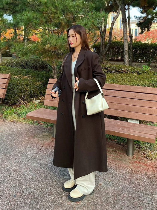 Cashmere Classic Double Coat Chocolate Brown (JWCO2F905W3)