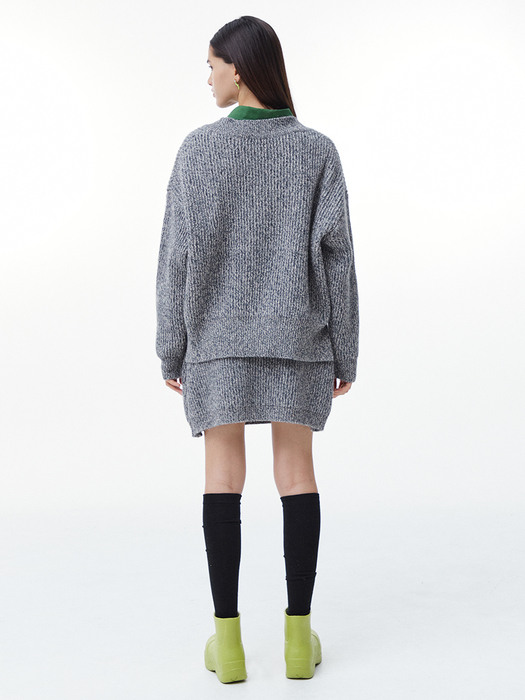 Bokashi Knit Short Skirt (Bokashi Gray)