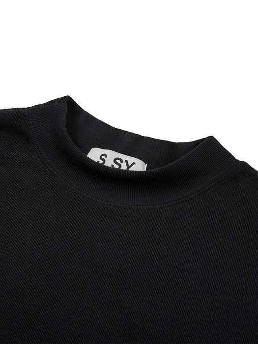 half neck essential long sleeve black