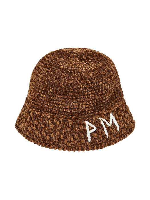 DAISY HAND KNIT BUCKET HAT - CAMEL