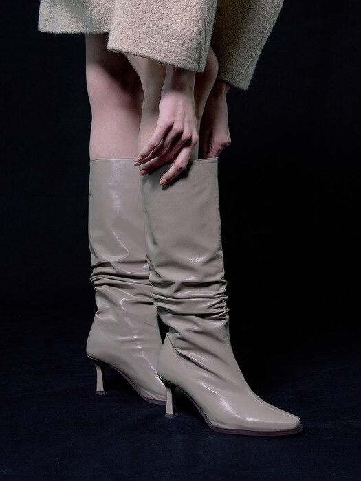 그레타 주름 롱 부츠_B3710(2 Colors) / Greta Wrinkle Long Boots