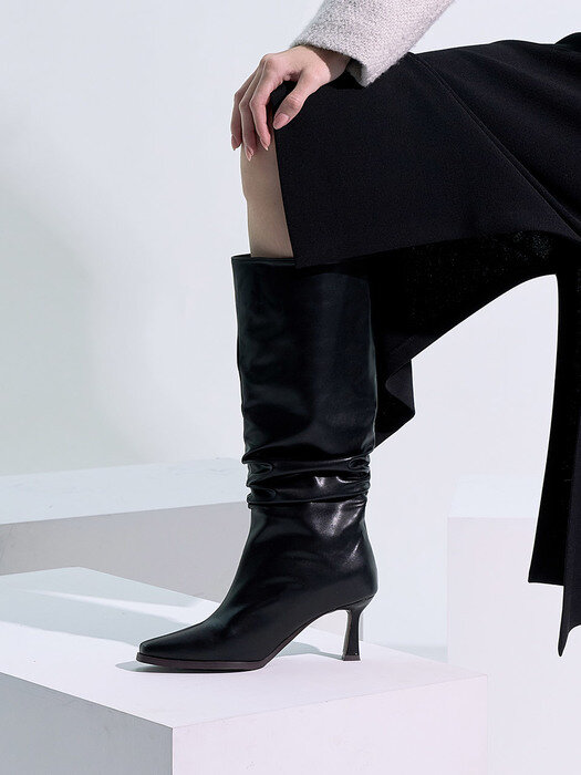 그레타 주름 롱 부츠_B3710(2 Colors) / Greta Wrinkle Long Boots