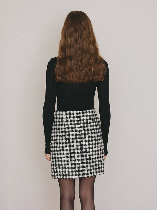 HOUND-TOOTH CHECK MINI SKIRT