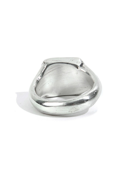 SEWN SWEN SILVER SCRATCH SIGNET TWISTED RING