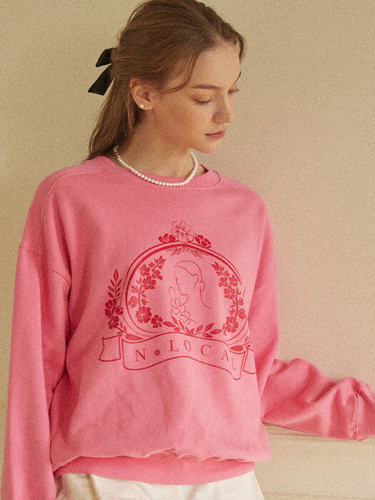 Silhouette Wreath Sweatshirt - Pink