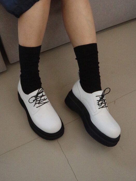  Basic Platform Oxford Shoes_White